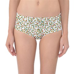 Lonely Flower On White Mid-waist Bikini Bottoms by JustToWear