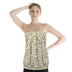 Lonely Flower On White Strapless Top by JustToWear