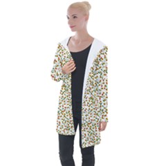 Lonely Flower On White Longline Hooded Cardigan by JustToWear