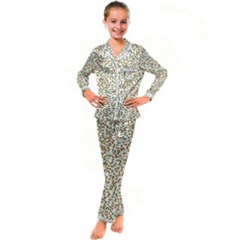 Lonely Flower On White Kid s Satin Long Sleeve Pajamas Set