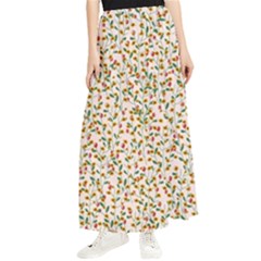 Lonely Flower On Pink Maxi Chiffon Skirt