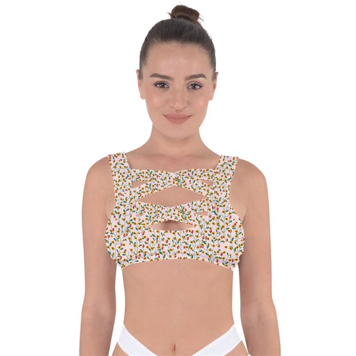 Lonely flower on pink Bandaged Up Bikini Top