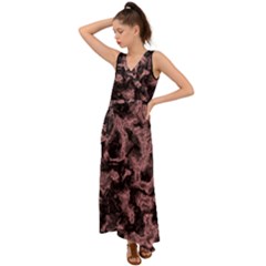 Plasma Storm V-neck Chiffon Maxi Dress by MRNStudios