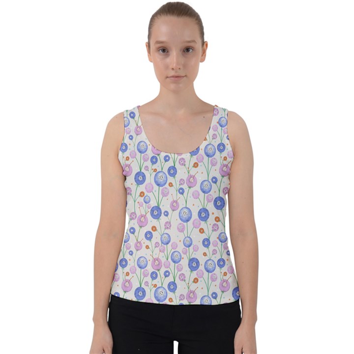 Watercolor Dandelions Velvet Tank Top