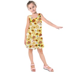 Lonely Flower Populated Kids  Sleeveless Dress by JustToWear