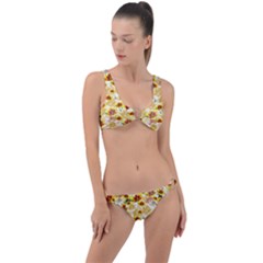 Lonely Flower Populated Ring Detail Crop Bikini Set by JustToWear