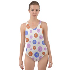 Multicolored Circles Cut-out Back One Piece Swimsuit by SychEva