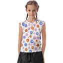 Multicolored Circles Kids  Raglan Cap Sleeve Tee View1