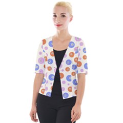 Multicolored Circles Cropped Button Cardigan by SychEva