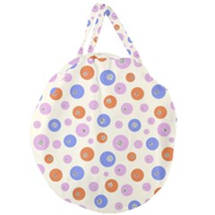 Multicolored Circles Giant Round Zipper Tote by SychEva