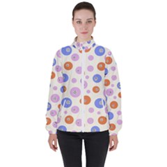 Multicolored Circles Women s High Neck Windbreaker by SychEva