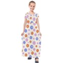 Multicolored Circles Kids  Short Sleeve Maxi Dress View1