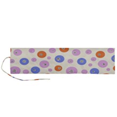 Multicolored Circles Roll Up Canvas Pencil Holder (l) by SychEva