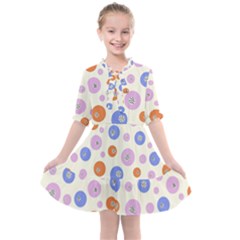 Multicolored Circles Kids  All Frills Chiffon Dress by SychEva