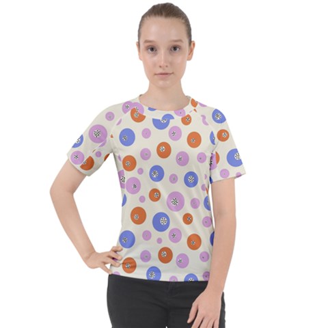 Multicolored Circles Women s Sport Raglan Tee by SychEva