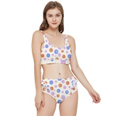 Multicolored Circles Frilly Bikini Set by SychEva