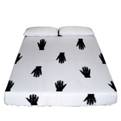 Vampire Hand Motif Graphic Print Pattern Fitted Sheet (queen Size) by dflcprintsclothing