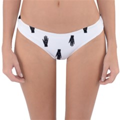 Vampire Hand Motif Graphic Print Pattern Reversible Hipster Bikini Bottoms