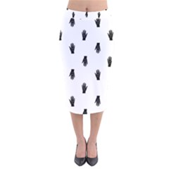 Vampire Hand Motif Graphic Print Pattern Velvet Midi Pencil Skirt by dflcprintsclothing