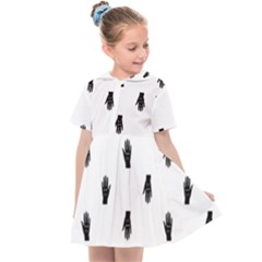 Vampire Hand Motif Graphic Print Pattern Kids  Sailor Dress by dflcprintsclothing