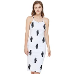 Vampire Hand Motif Graphic Print Pattern Bodycon Cross Back Summer Dress