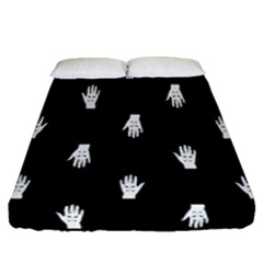 Vampire Hand Motif Graphic Print Pattern 2 Fitted Sheet (queen Size) by dflcprintsclothing