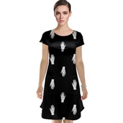 Vampire Hand Motif Graphic Print Pattern 2 Cap Sleeve Nightdress