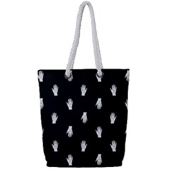 Vampire Hand Motif Graphic Print Pattern 2 Full Print Rope Handle Tote (small)