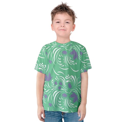 Folk Floral Pattern  Abstract Flowers Print  Seamless Pattern Kids  Cotton Tee by Eskimos