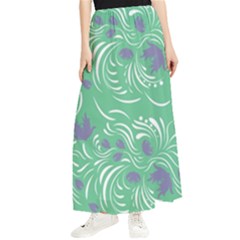 Folk Floral Pattern  Abstract Flowers Print  Seamless Pattern Maxi Chiffon Skirt