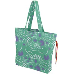 Folk Floral Pattern  Abstract Flowers Print  Seamless Pattern Drawstring Tote Bag by Eskimos