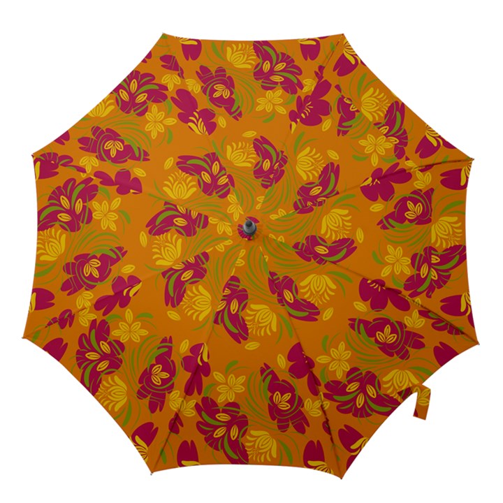 Folk floral pattern. Abstract flowers print. seamless pattern Hook Handle Umbrellas (Large)