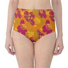 Folk Floral Pattern  Abstract Flowers Print  Seamless Pattern Classic High-waist Bikini Bottoms by Eskimos