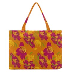 Folk Floral Pattern  Abstract Flowers Print  Seamless Pattern Zipper Medium Tote Bag by Eskimos