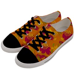 Folk Floral Pattern  Abstract Flowers Print  Seamless Pattern Men s Low Top Canvas Sneakers by Eskimos