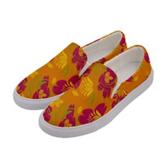 Folk Floral Pattern  Abstract Flowers Print  Seamless Pattern Women s Canvas Slip Ons by Eskimos