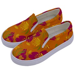 Folk Floral Pattern  Abstract Flowers Print  Seamless Pattern Kids  Canvas Slip Ons by Eskimos