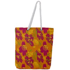 Folk Floral Pattern  Abstract Flowers Print  Seamless Pattern Full Print Rope Handle Tote (large) by Eskimos