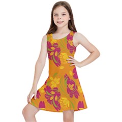 Folk Floral Pattern  Abstract Flowers Print  Seamless Pattern Kids  Lightweight Sleeveless Dress