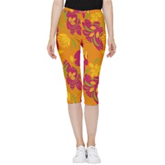 Folk Floral Pattern  Abstract Flowers Print  Seamless Pattern Inside Out Lightweight Velour Capri Leggings  by Eskimos