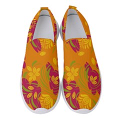 Folk Floral Pattern  Abstract Flowers Print  Seamless Pattern Women s Slip On Sneakers by Eskimos