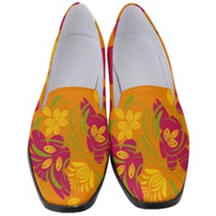 Folk Floral Pattern  Abstract Flowers Print  Seamless Pattern Women s Classic Loafer Heels by Eskimos