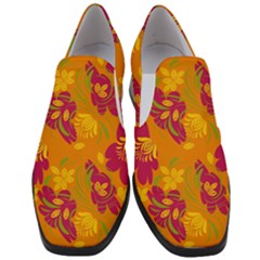 Folk Floral Pattern  Abstract Flowers Print  Seamless Pattern Women Slip On Heel Loafers by Eskimos