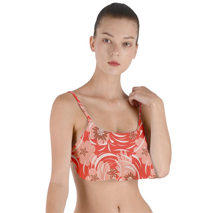 Folk floral pattern. Abstract flowers print. seamless pattern Layered Top Bikini Top 