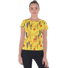 Folk floral pattern. Abstract flowers print. seamless pattern Short Sleeve Sports Top 