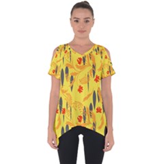 Folk floral pattern. Abstract flowers print. seamless pattern Cut Out Side Drop Tee