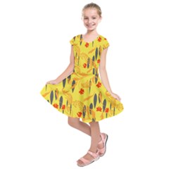 Folk floral pattern. Abstract flowers print. seamless pattern Kids  Short Sleeve Dress