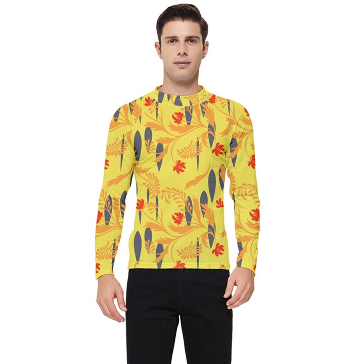 Folk floral pattern. Abstract flowers print. seamless pattern Men s Long Sleeve Rash Guard