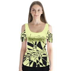 Liza Butterfly Sleeve Cutout Tee 