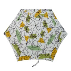 Flower Line Art Color Seamless Pattern Mini Folding Umbrellas by Kizuneko